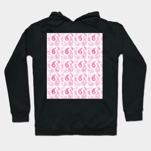 Hot pink watercolor paisley pattern Hoodie